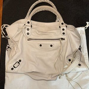2011 Balenciaga City Bag - White Leather